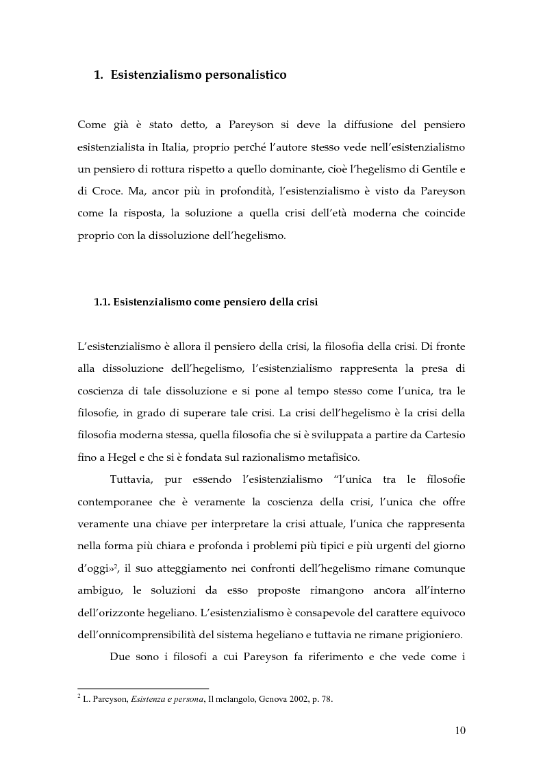 Anteprima della tesi: Il problema del male nel pensiero di Luigi Pareyson, Pagina 6