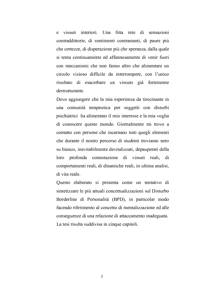 Anteprima della tesi: Attaccamento e Mentalizzazione nel Disturbo Borderline, Pagina 3
