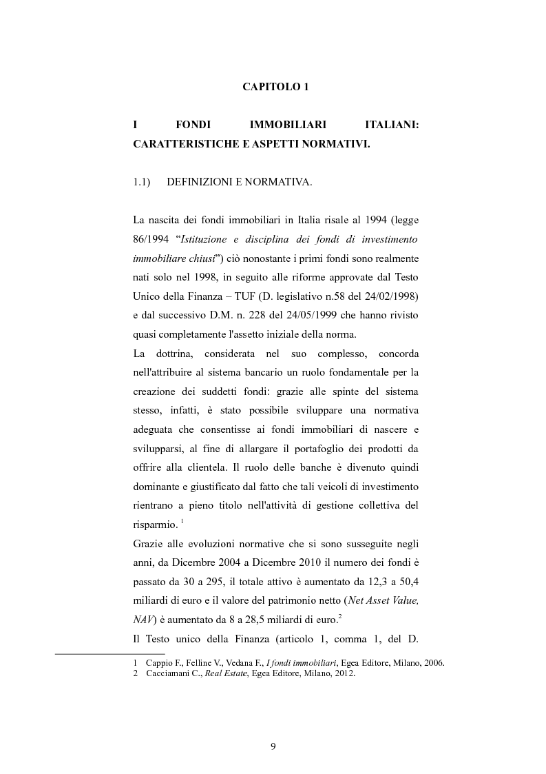 Anteprima della tesi: La corporate governance dei fondi immobiliari: un'analisi sui fondi italiani quotati, Pagina 6
