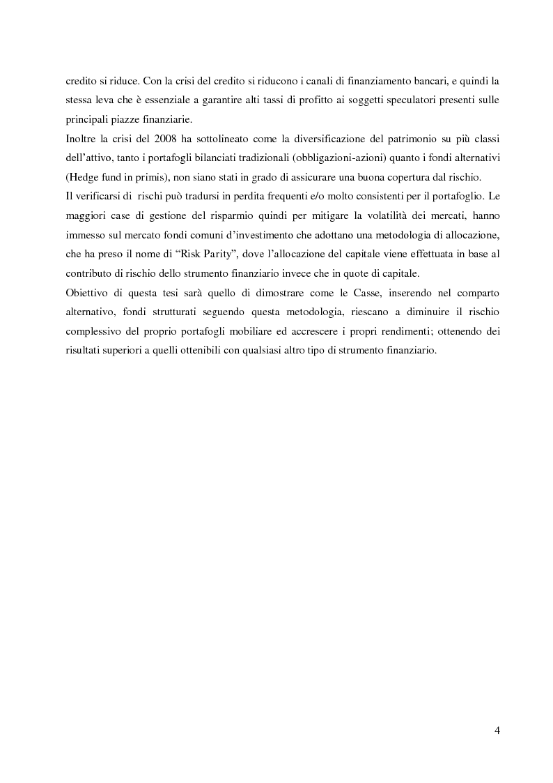 Anteprima della tesi: Asset Management e Investimenti Alternativi nelle Casse di Previdenza, Pagina 3