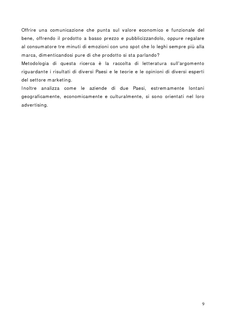 Anteprima della tesi: La reazione della pubblicità alla crisi economica: svolta razionale o emotiva?, Pagina 3