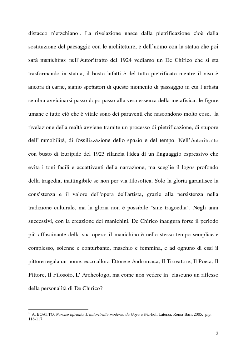 Anteprima della tesi: L'autoritratto nella pittura italiana contemporanea, Pagina 3