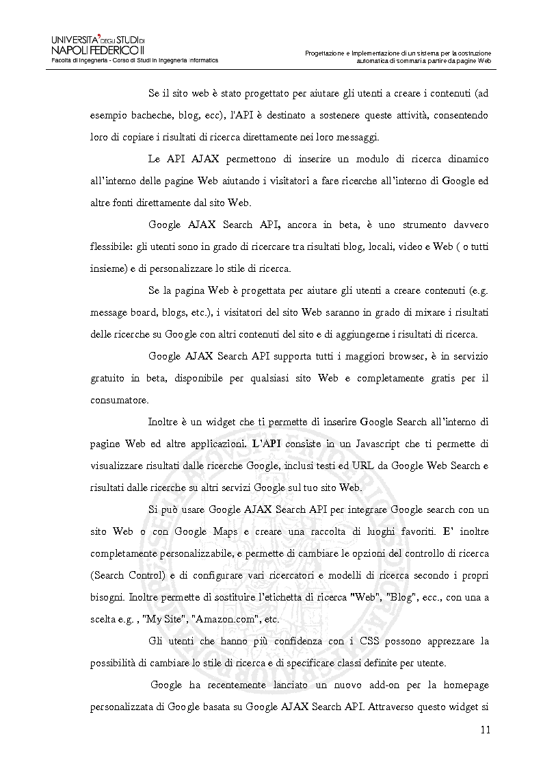 Anteprima della tesi: Progettazione e Implementazione di un sistema per la costruzione automatica di sommari a partire da pagine Web, Pagina 8