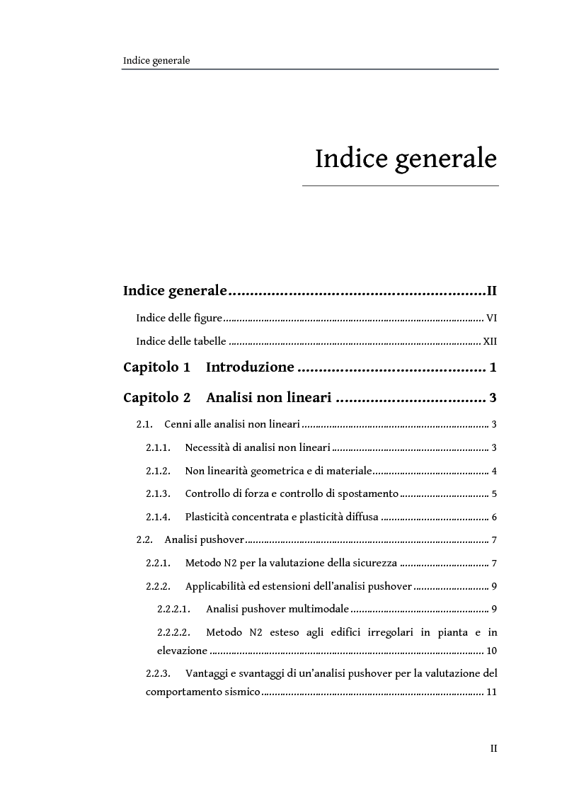 Indice della tesi: Interventi di adeguamento nei confronti di eventi sismici di un edificio scolastico, Pagina 1