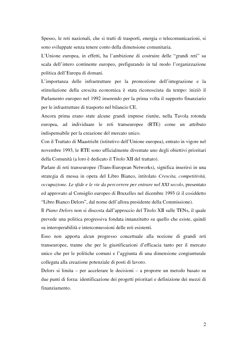 Anteprima della tesi: La funzione delle reti transeuropee nel quadro della costruzione europea, Pagina 2