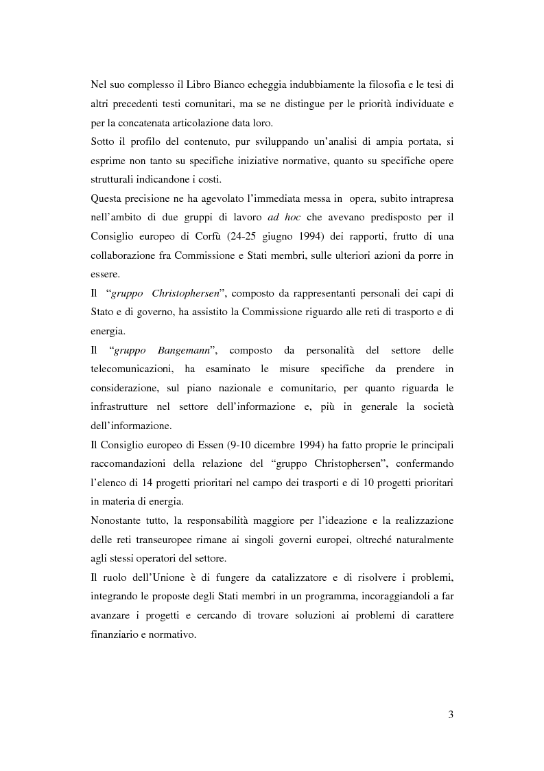 Anteprima della tesi: La funzione delle reti transeuropee nel quadro della costruzione europea, Pagina 3
