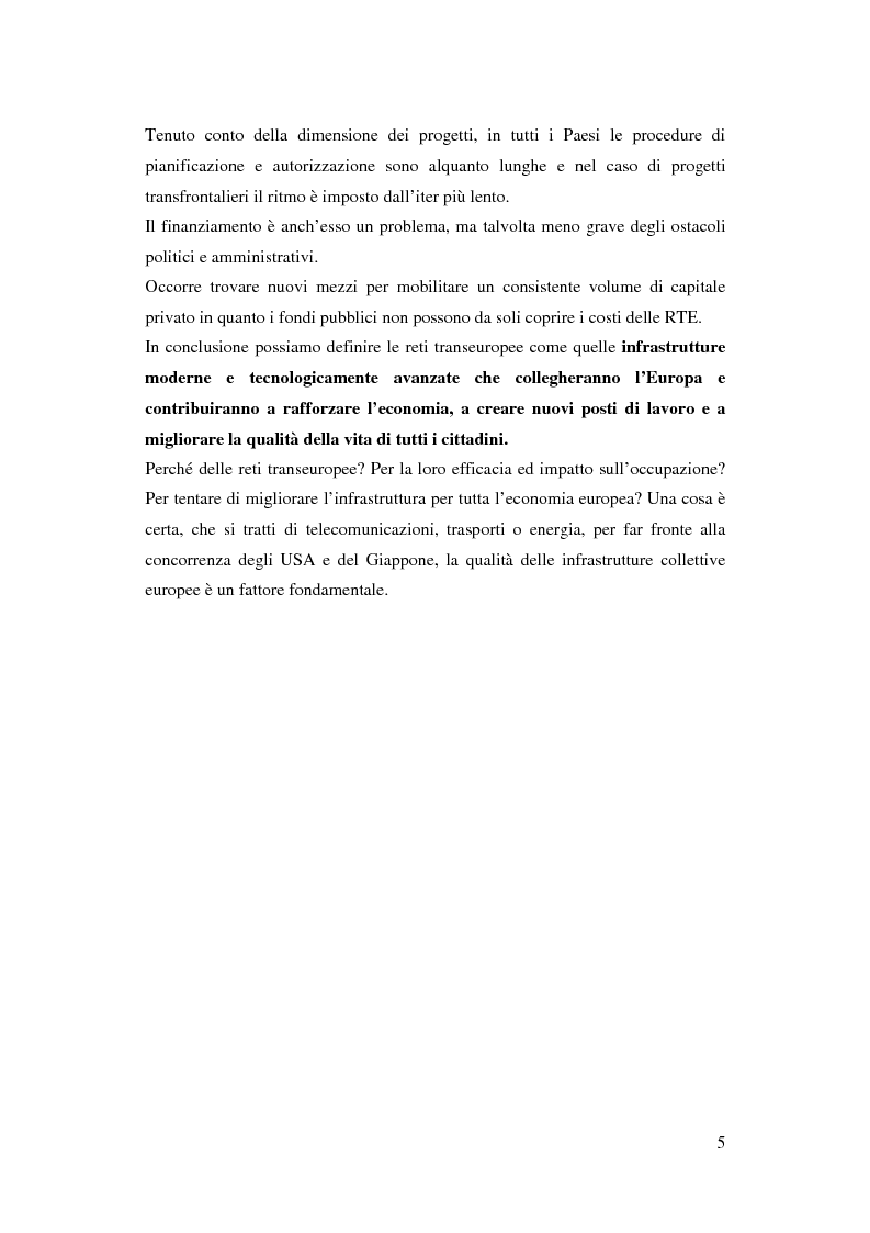 Anteprima della tesi: La funzione delle reti transeuropee nel quadro della costruzione europea, Pagina 5