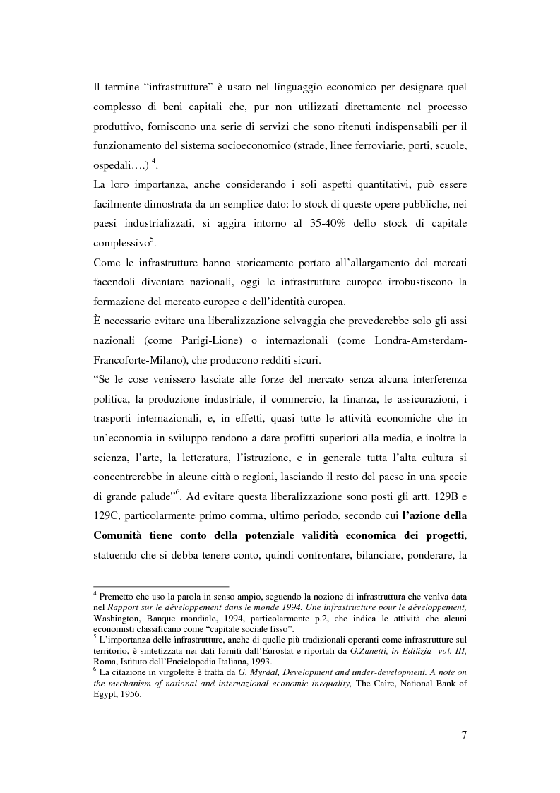 Anteprima della tesi: La funzione delle reti transeuropee nel quadro della costruzione europea, Pagina 7