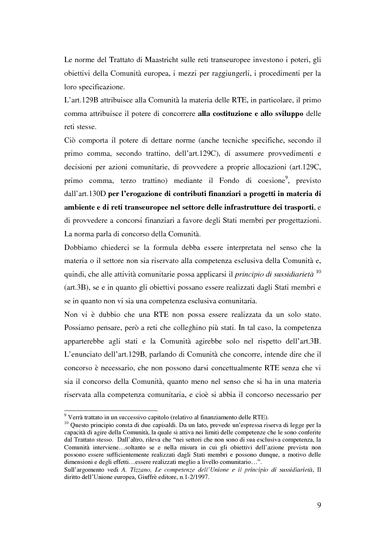 Anteprima della tesi: La funzione delle reti transeuropee nel quadro della costruzione europea, Pagina 9