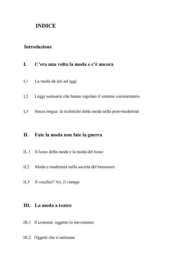 Indice della tesi: Quando la moda si fa spettacolo:il caso Fendi, Pagina 1