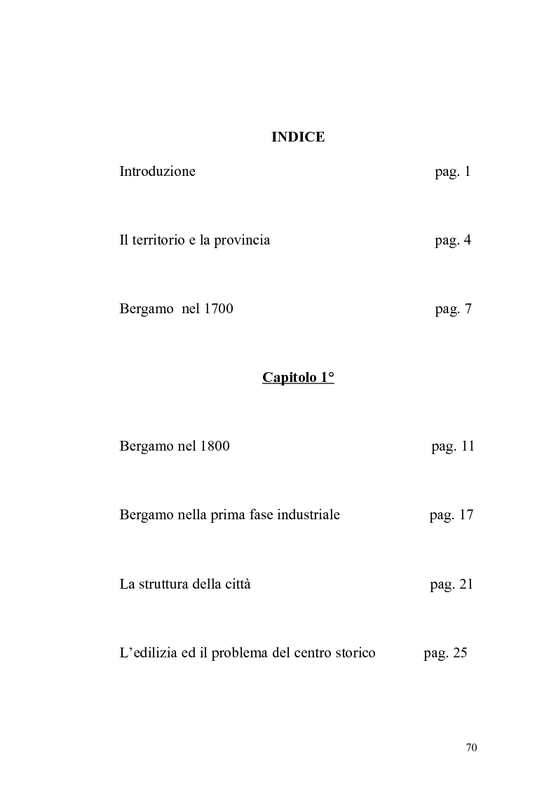 Indice della tesi: Bergamo: saggio di geografia urbana, Pagina 1