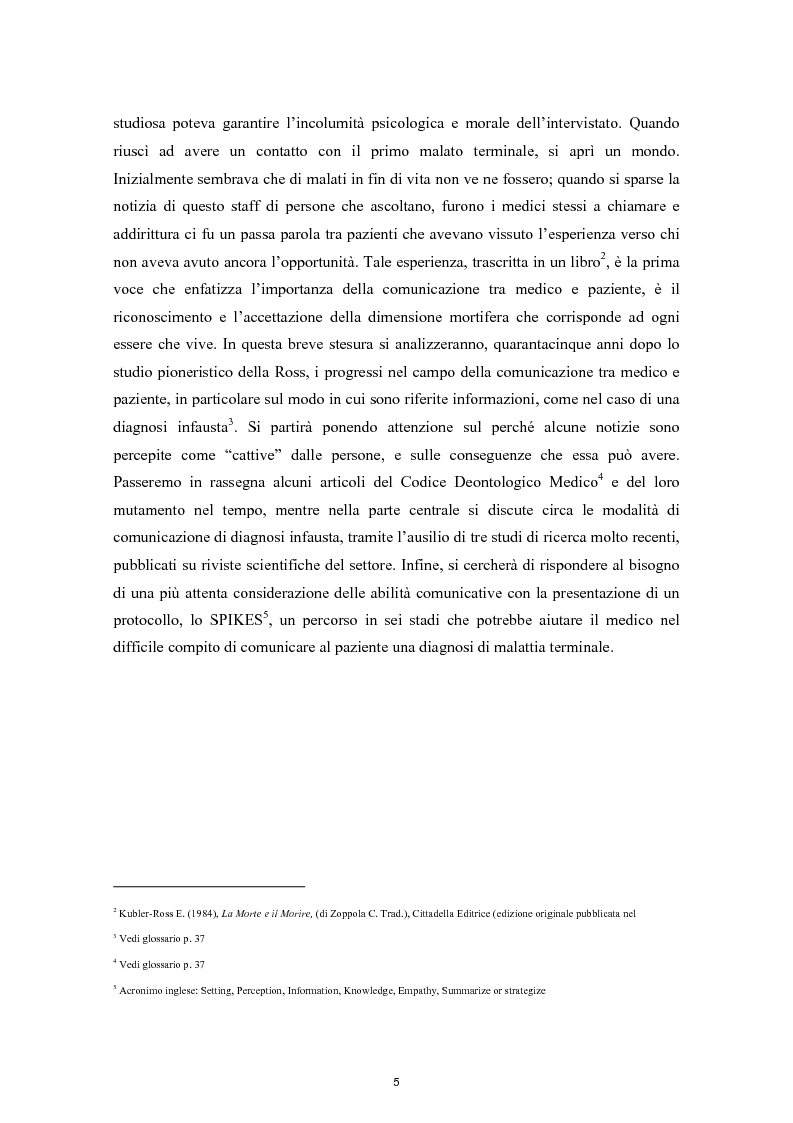 Anteprima della tesi: Il difficile compito del medico: La comunicazione della diagnosi di malattia terminale, Pagina 3