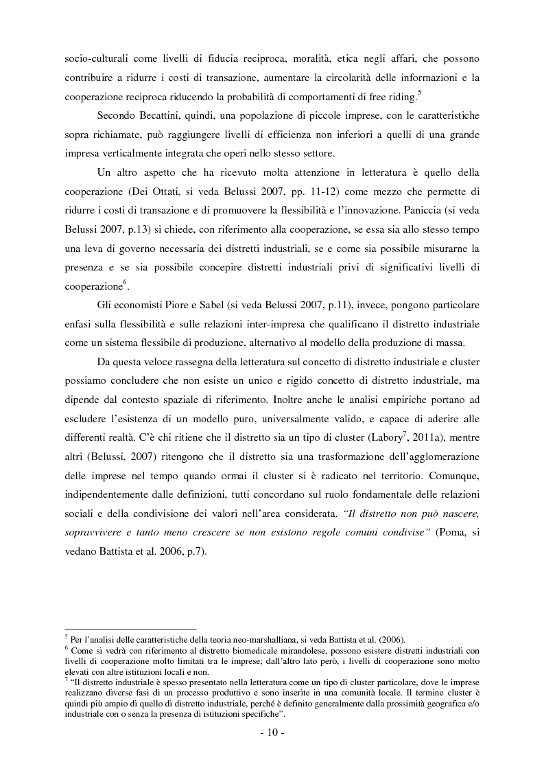 Estratto dalla tesi: Il distretto biomedicale mirandolese. Analisi dei flussi di conoscenza esterni alle imprese del distretto