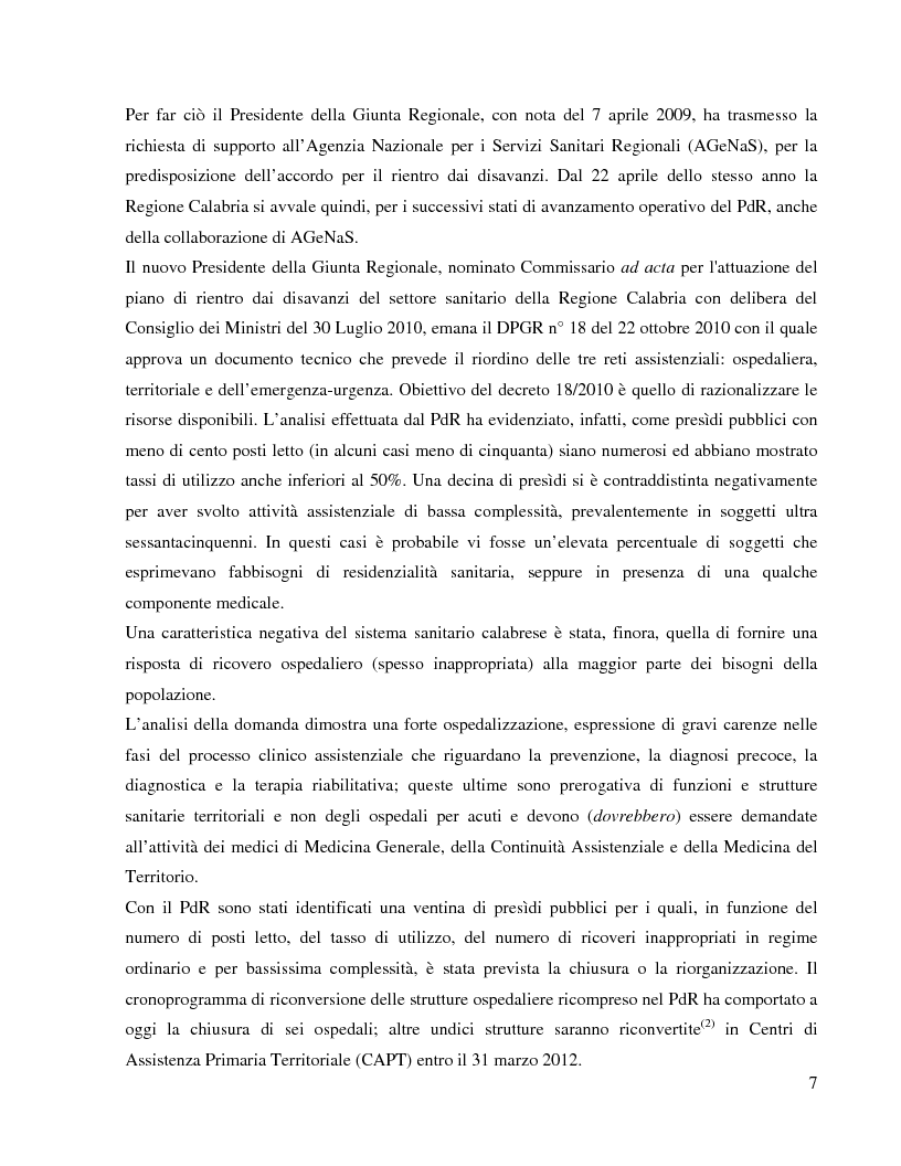 Estratto dalla tesi: La riorganizzazione della rete ospedaliera nella Regione Calabria. Il ruolo strategico dell’elisoccorso nella pianificazione del riordino assistenziale secondo la metodologia del Percorso Assistenziale e la logica Hub & Spoke