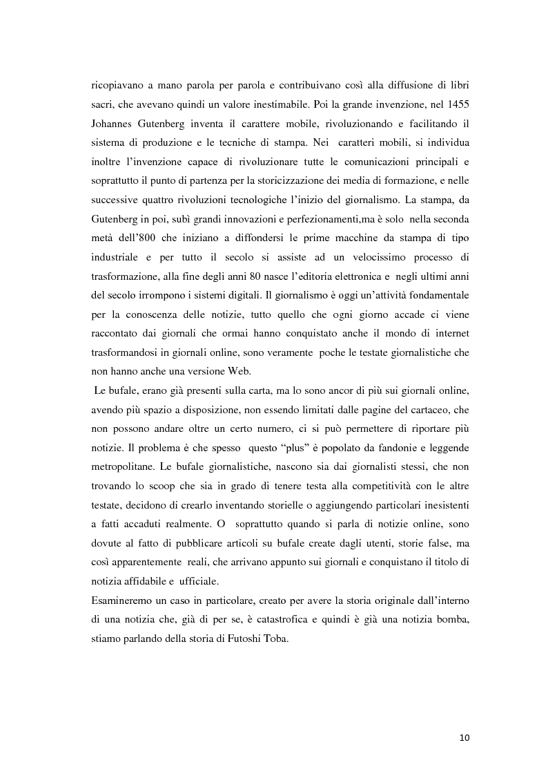 Estratto dalla tesi: Bufala 2.0, l'inganno nella comunicazione online