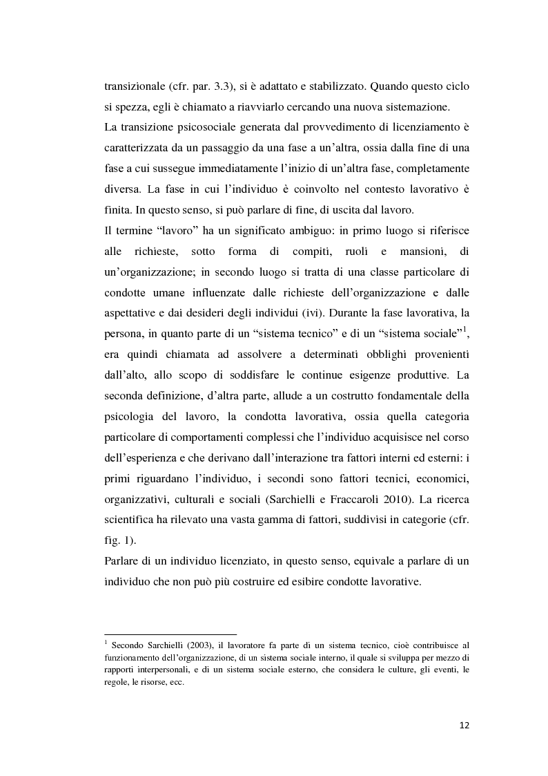 Estratto dalla tesi: Il licenziamento: dinamiche psicosociali e strategie di coping