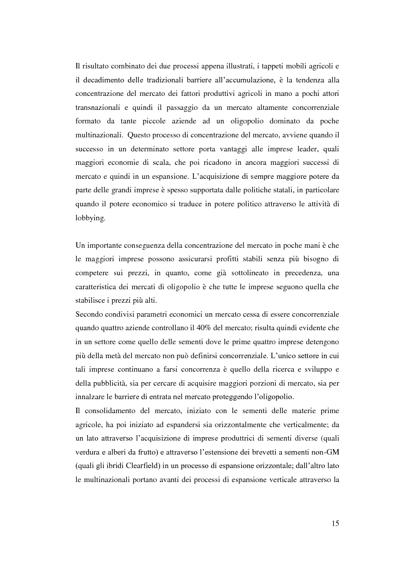 Estratto dalla tesi: Il mercato internazionale delle sementi e la brevettabilità delle risorse fitogenetiche quali elementi strategici per il controllo globale della produzione agricola e dell'alimentazione