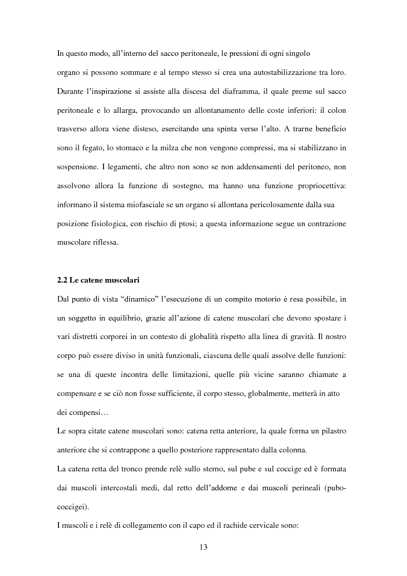 Estratto dalla tesi: La Funzionalità diaframmatica: chiave di volta nella rieducazione posturale globale