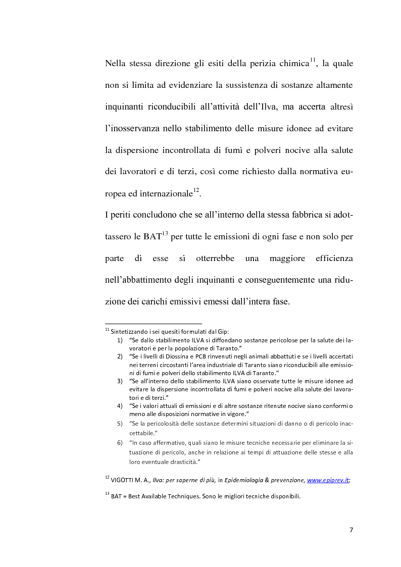 Estratto dalla tesi: Caso Ilva: il diritto alla vita in bilanciamento