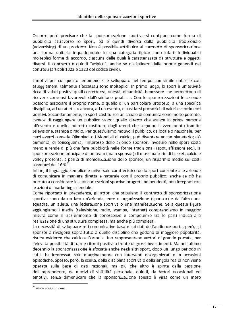 Estratto dalla tesi: Sponsorship: una strategia di comunicazione e management per l'Abruzzo