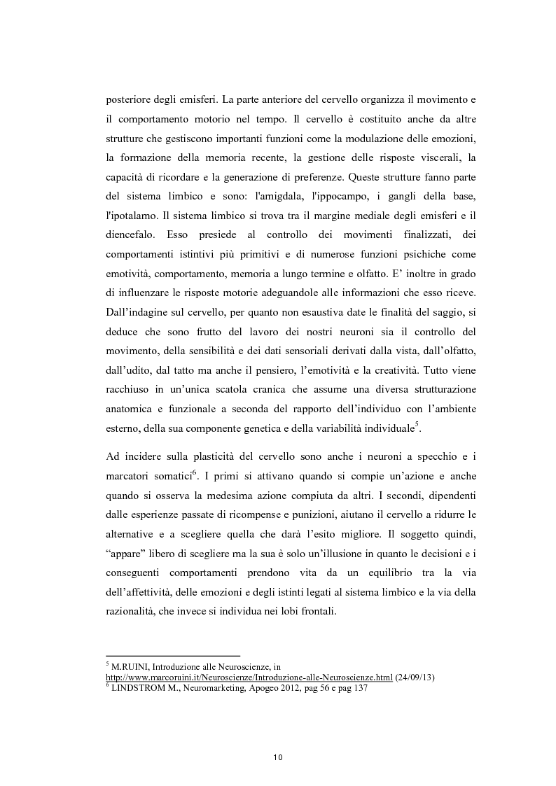 Estratto dalla tesi: Decisioni aziendali e Neuromarketing. Analisi delle emozioni e stimolazione polisensoriale del consumatore