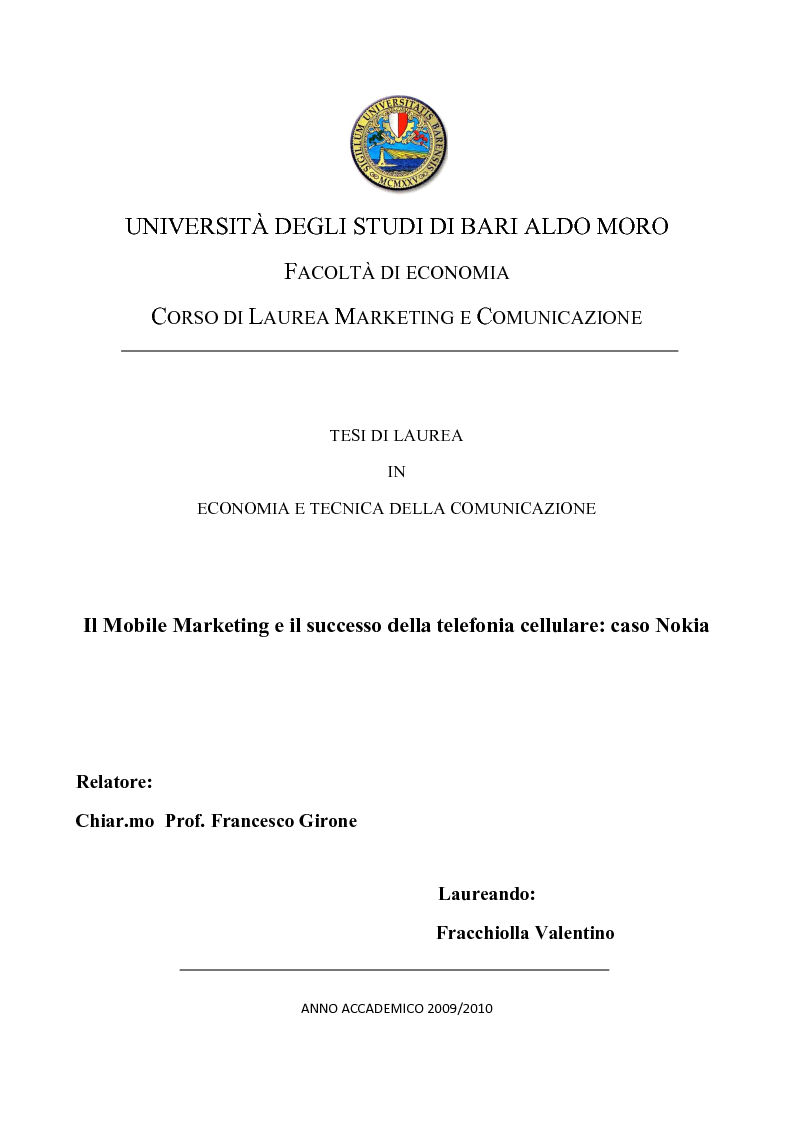 Universita Degli Studi Di Bari Aldo Moro Facolta Di Economia Corso