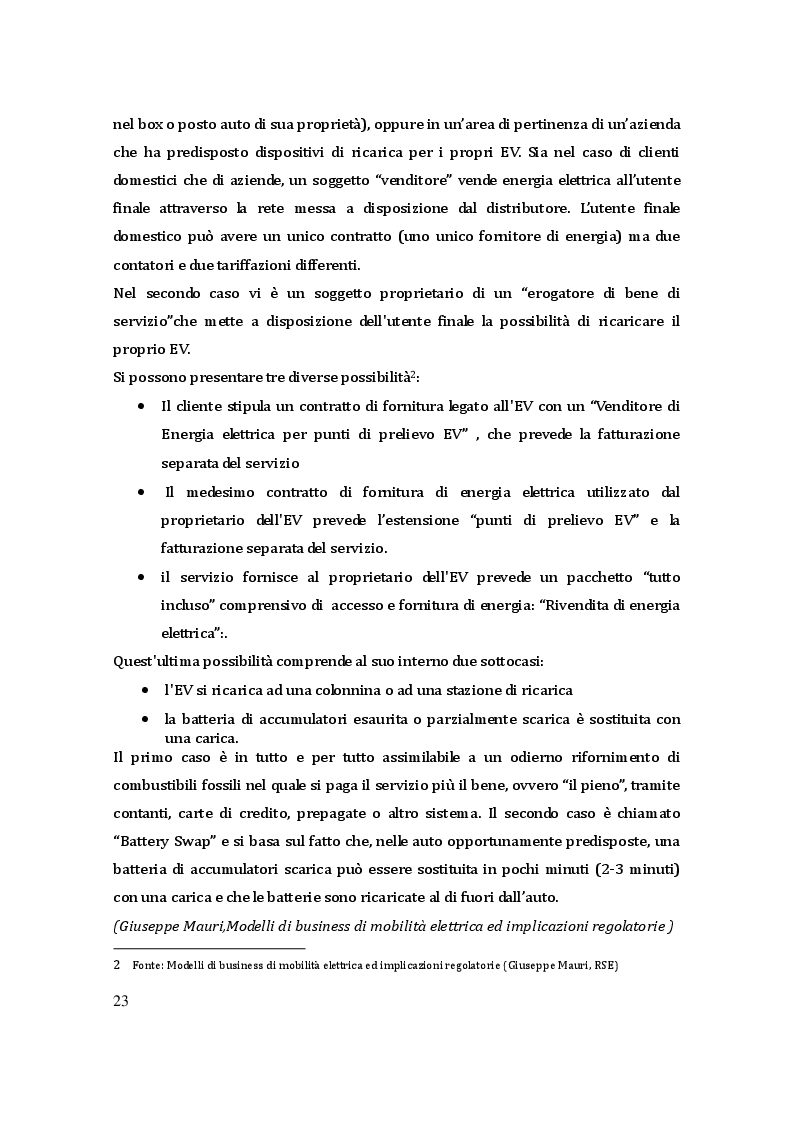 Estratto dalla tesi: Mobilità elettrica: analisi del settore, definizione dei modelli di business e alternative di collaborazione tra i player