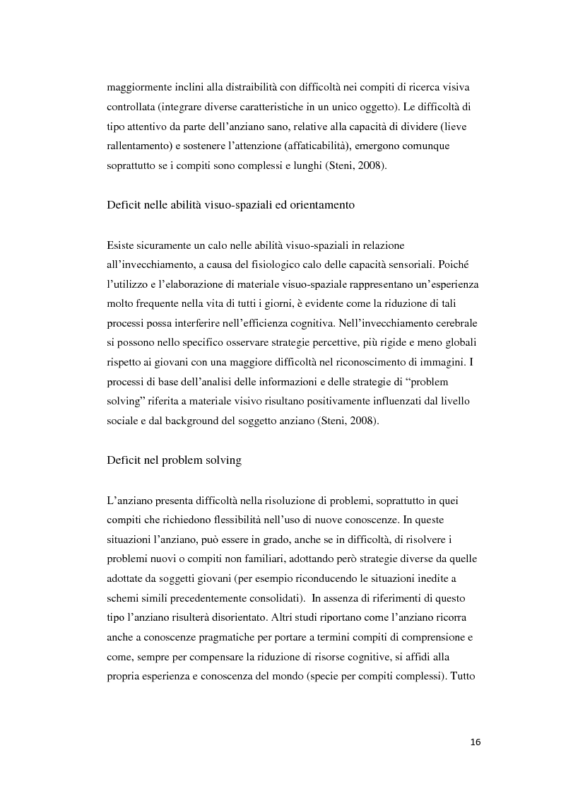 Estratto dalla tesi: L'invecchiamento cognitivo e l'esercizio fisico