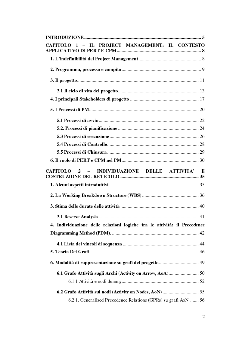 Indice della tesi: Alcune considerazioni sulle applicazioni di modelli avanzati di schedulazione, Pagina 1
