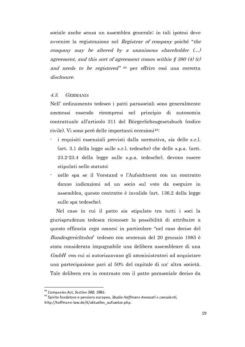 Estratto dalla tesi: I patti parasociali