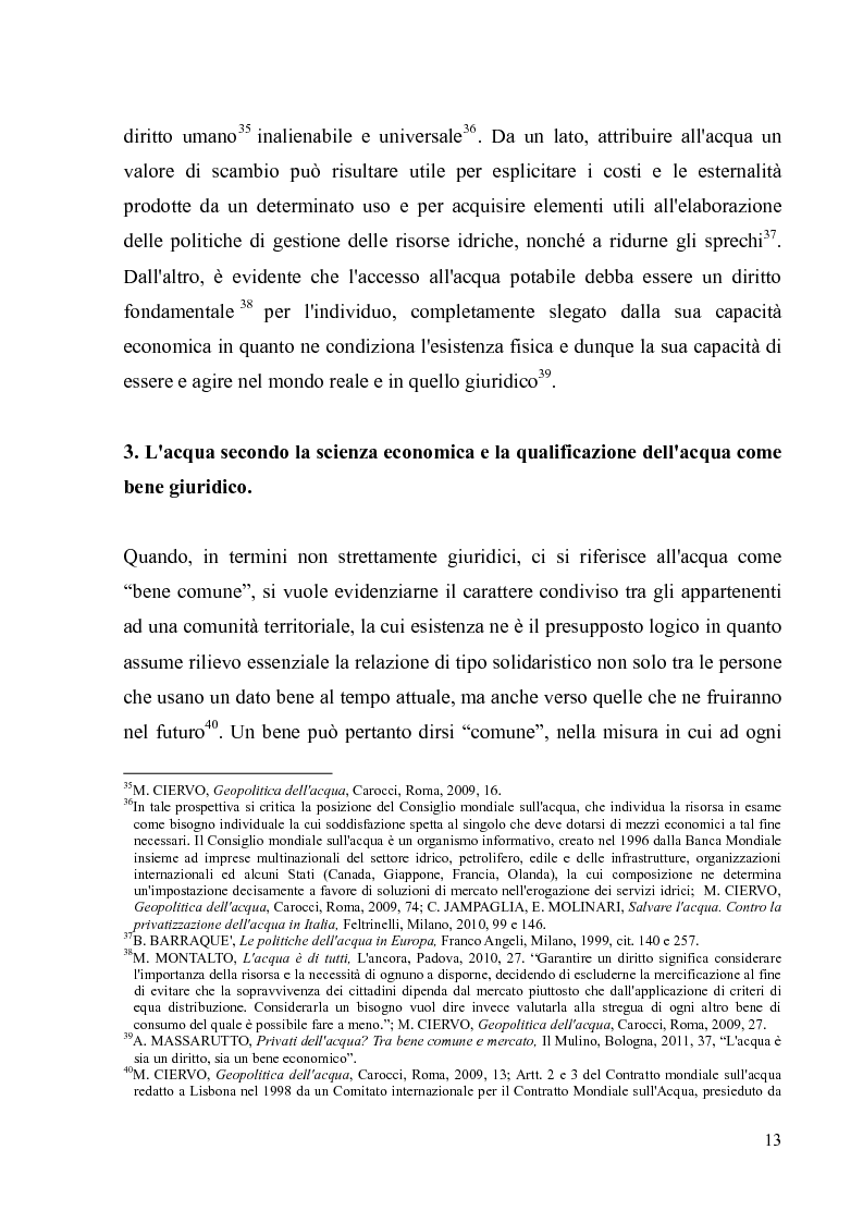 Estratto dalla tesi: Il sistema di allocazione degli usi idrici e la determinazione del canone