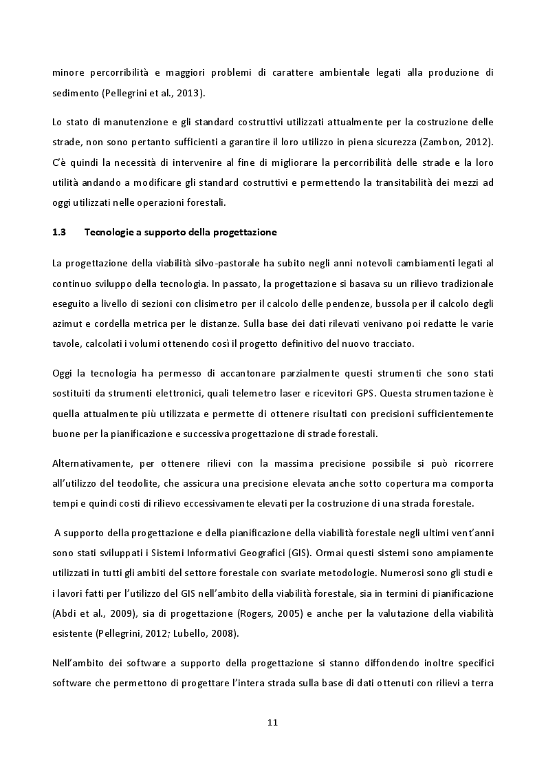 Estratto dalla tesi: Impiego di dati LiDAR a supporto di interventi di miglioramento della viabilità forestale