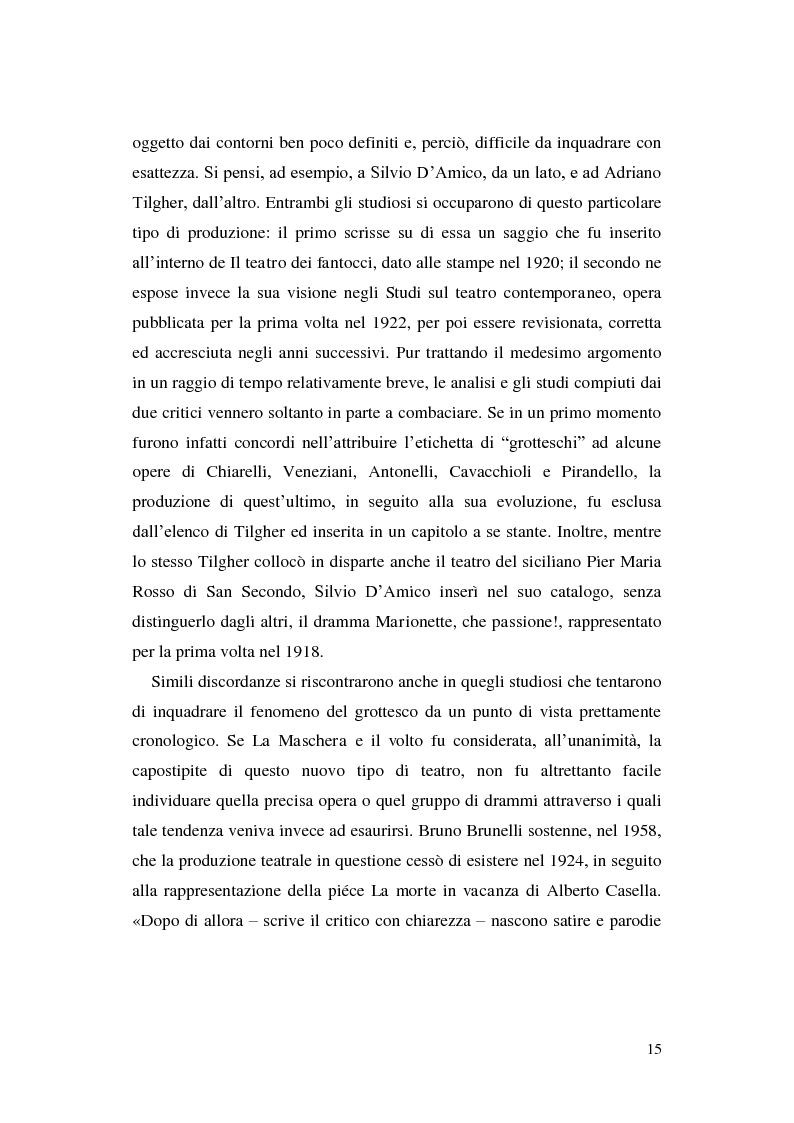 Estratto dalla tesi: Il teatro del grottesco e Il giuoco delle parti di Luigi Pirandello