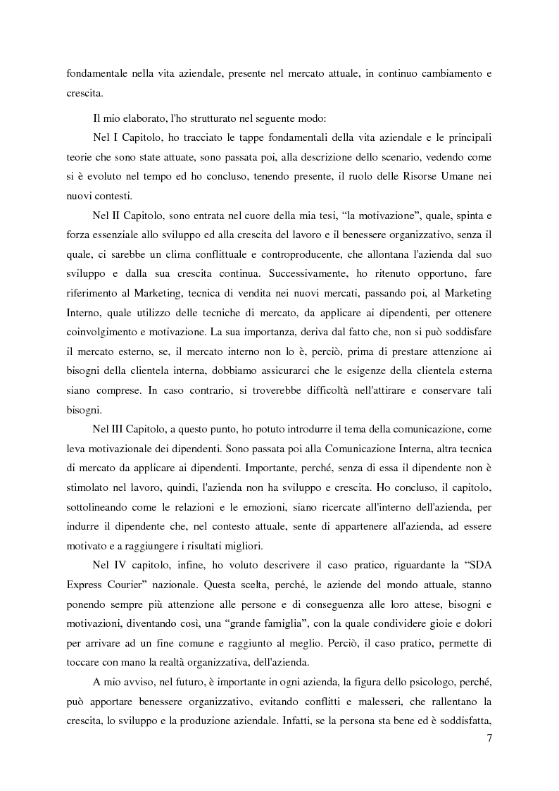 Anteprima della tesi: Le nuove organizzazioni aziendali e la motivazione delle persone attraverso il Marketing e la Comunicazione Interni, Pagina 4