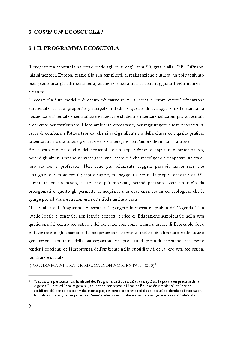 Estratto dalla tesi: Alla scoperta delle ecoscuole in viaggio tra Italia e Spagna