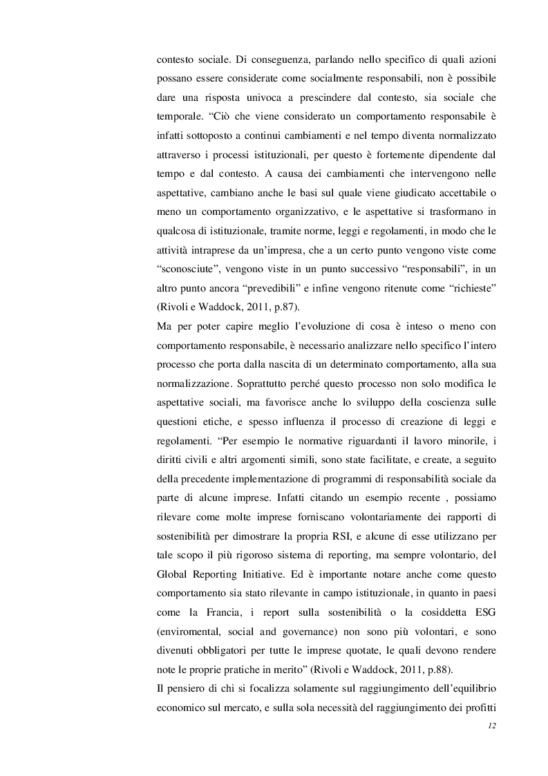 Estratto dalla tesi: La Responsabilità Sociale d'Impresa come "Innovazione sociale": Dalla Congruità all'Integrità. Il caso "Primavera 83"