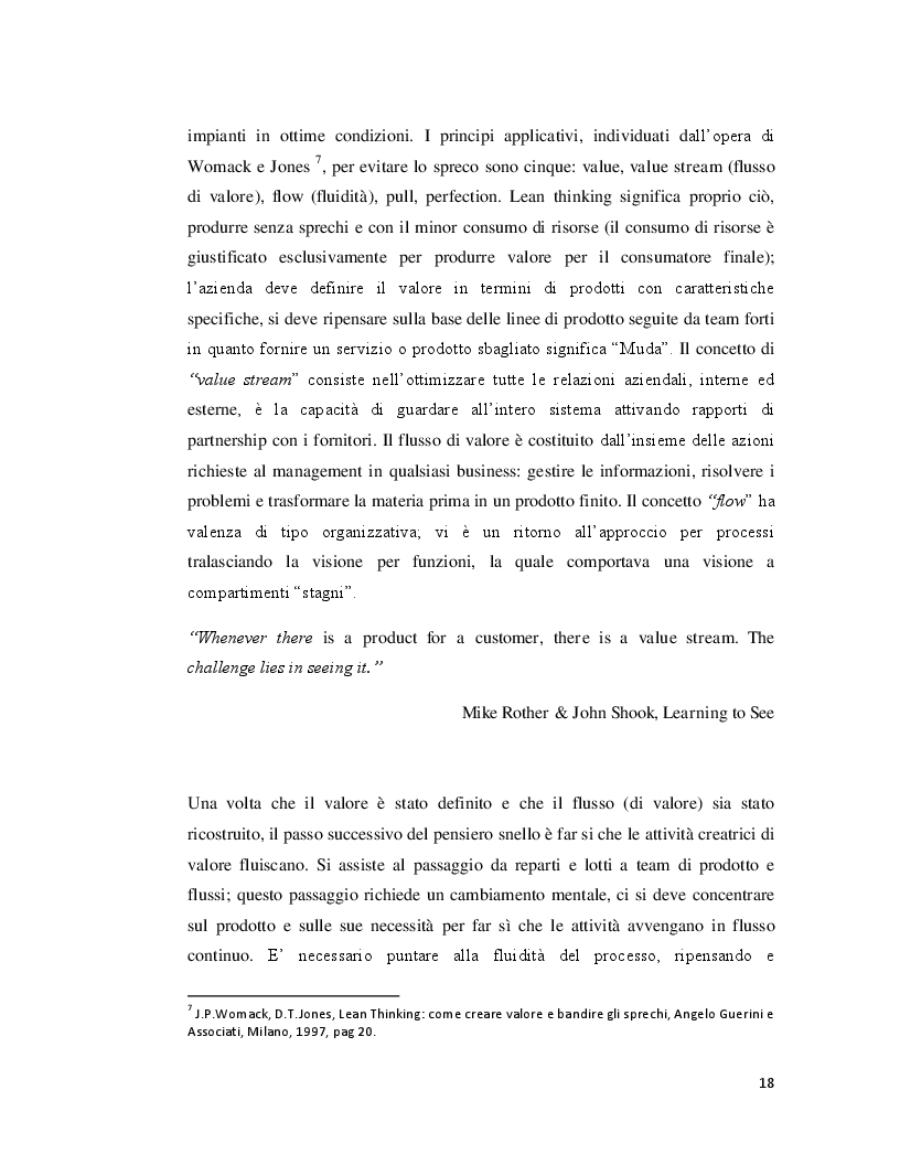 Estratto dalla tesi: La qualità dei processi in azienda: caratteristiche e finalità del World Class Manufacturing