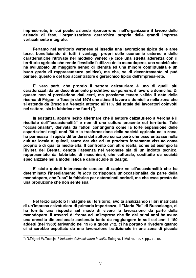 Anteprima della tesi: Modello veneto e Terza Italia: un caso di insediamento calzaturiero nel territorio veronese (1954-1985), Pagina 5