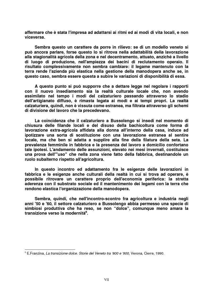 Anteprima della tesi: Modello veneto e Terza Italia: un caso di insediamento calzaturiero nel territorio veronese (1954-1985), Pagina 7