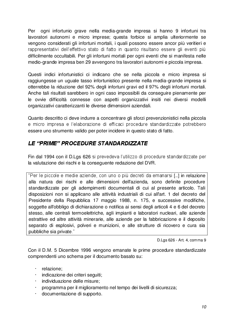 Estratto dalla tesi: "Decreto Interministeriale 30 Novembre 2012" Procedure standardizzate per la valutazione dei rischi: esame normativo ed indicazioni operative