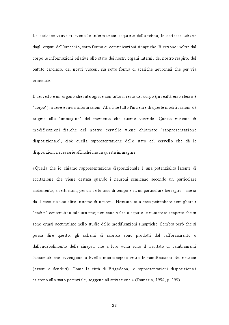 Estratto dalla tesi: Damasio: dalle teorie alla realtà.