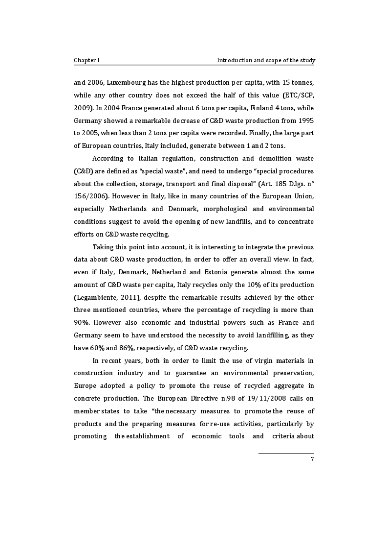 Estratto dalla tesi: Cement replacement and recycled aggregates for a more sustainable concrete: experimental investigation and conceptual modelling
