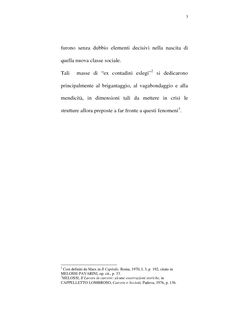 Anteprima della tesi: Il lavoro carcerario. Origine ed evoluzione normativa. L'esperienza del carcere di Pisa, Pagina 2