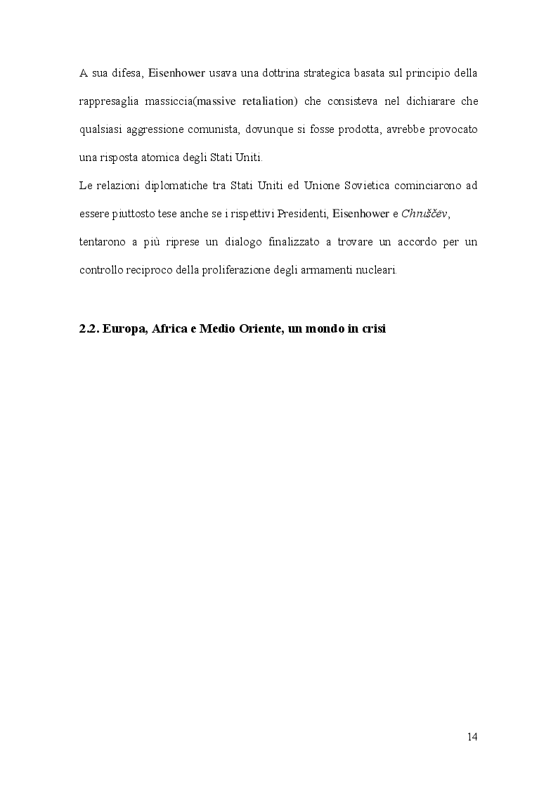 Estratto dalla tesi: La Crisi di Cuba vista dai principali quotidiani