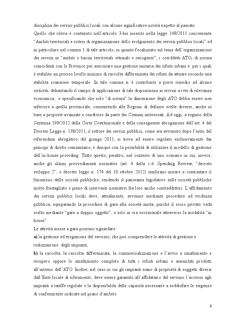 Estratto dalla tesi: La gestione dei rifiuti: il caso siciliano