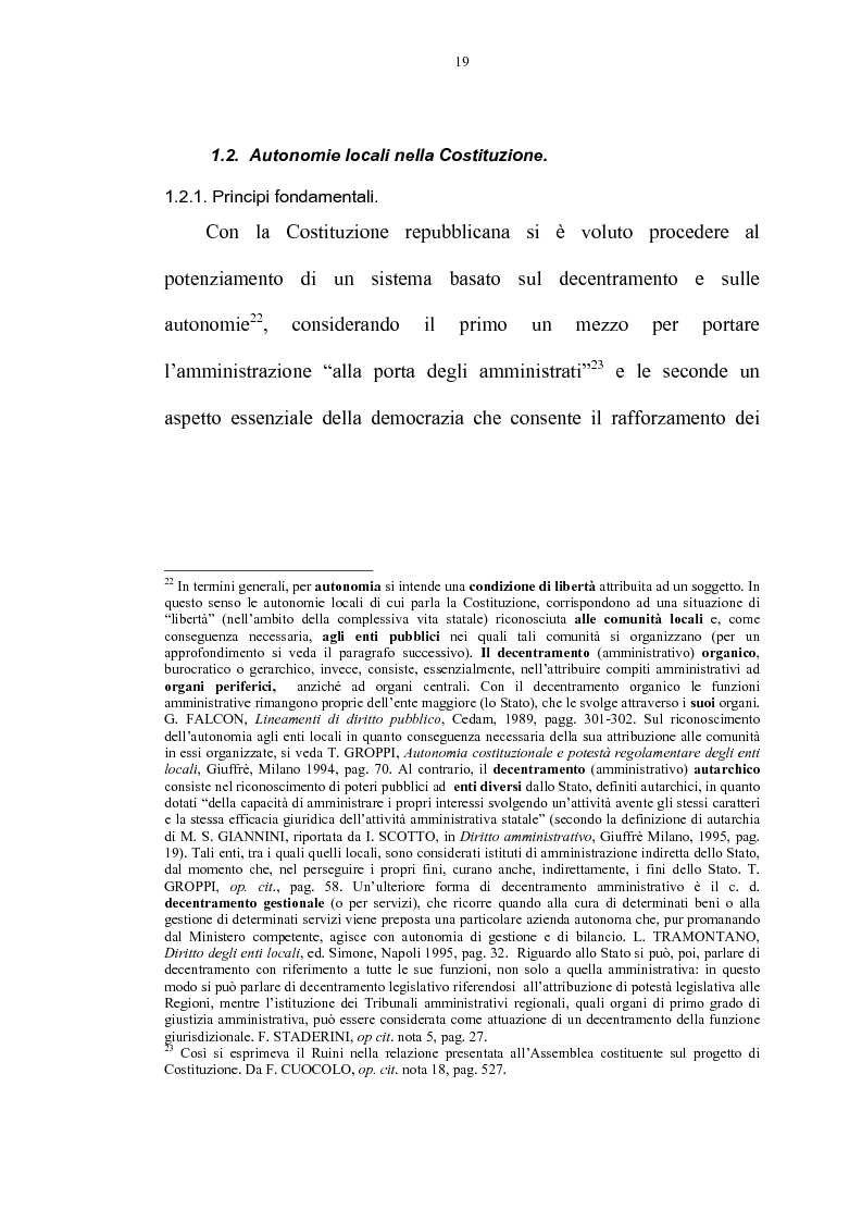 Anteprima della tesi: La riforma delle autonomie locali, Pagina 13
