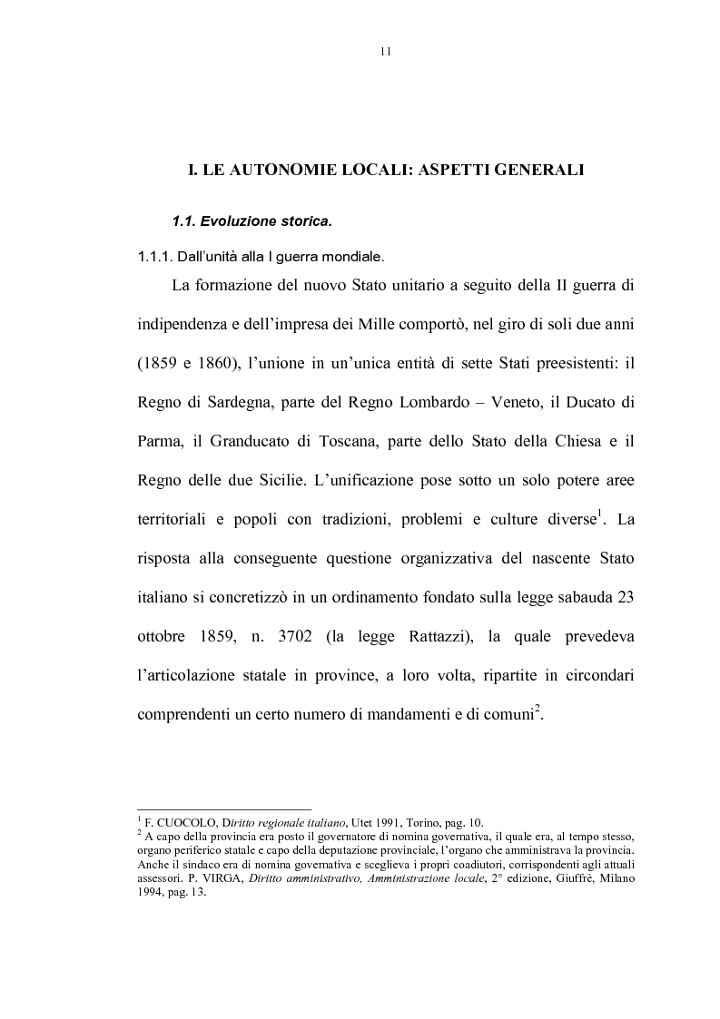 Anteprima della tesi: La riforma delle autonomie locali, Pagina 5