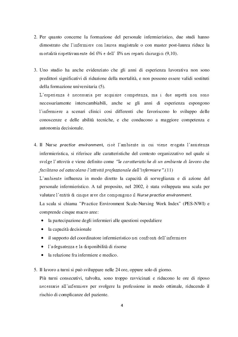 Estratto dalla tesi: Il lavoro a turni e la composizione del team infermieristico influenzano i risultati sul paziente: revisione della letteratura