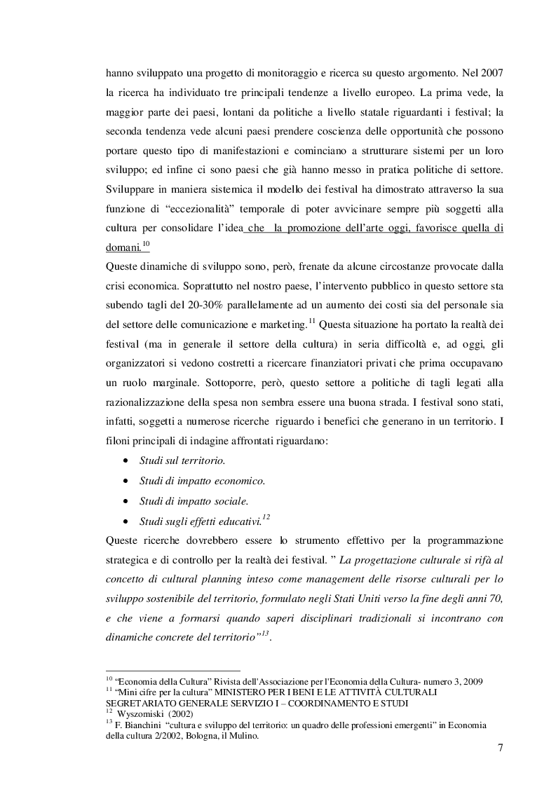 Estratto dalla tesi: La misurabilità dell'impatto economico degli eventi culturali