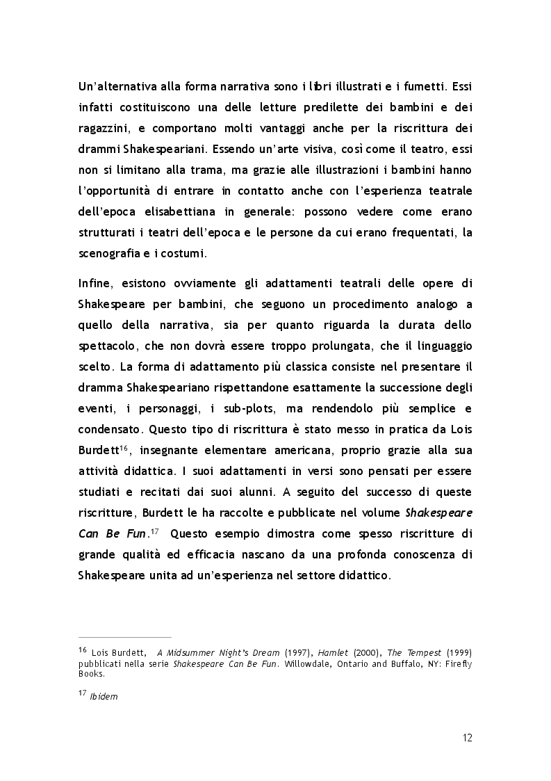 Estratto dalla tesi: Gli Shakespeare per bambini di Tim Crouch